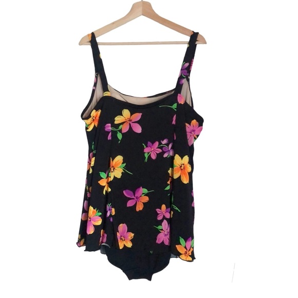 Kathy Ireland Plus Swim dress floral Print - Picture 2 of 7